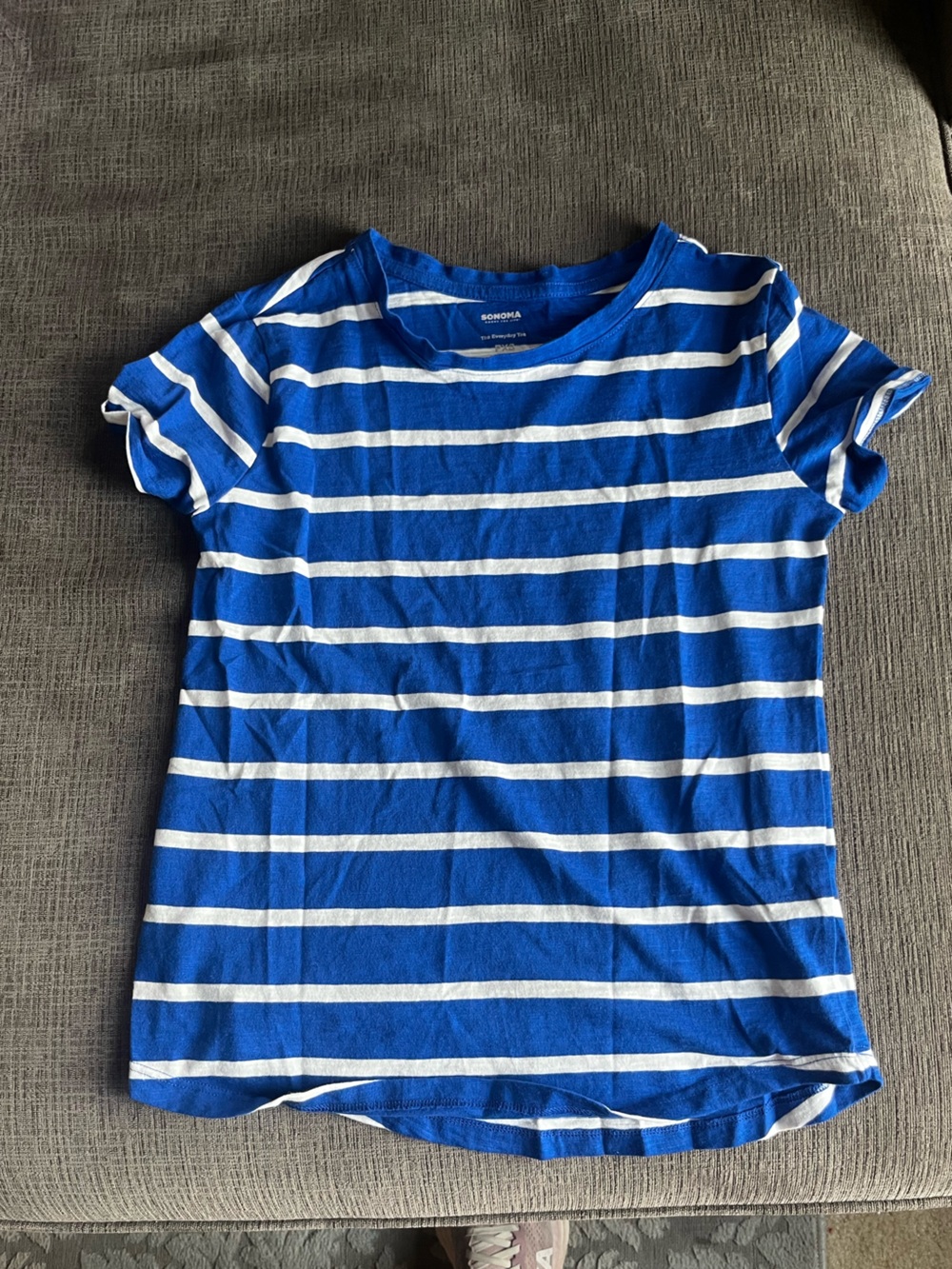 Sonoma Royal Blue and White Striped Tee
